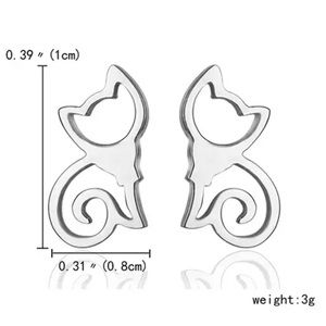 NEW Silver Cat Earrings